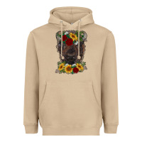 Mushroom bison face with flowers Heavyweight Hoodie - RanaPortraitStore