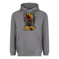 Storm bison face with flowers Heavyweight Hoodie - RanaPortraitStore