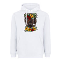 White bison face with flowers Heavyweight Hoodie - RanaPortraitStore