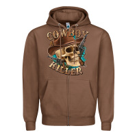 Chestnut cowboy killer with skull Zipper Hoodie - texasbilliewilder