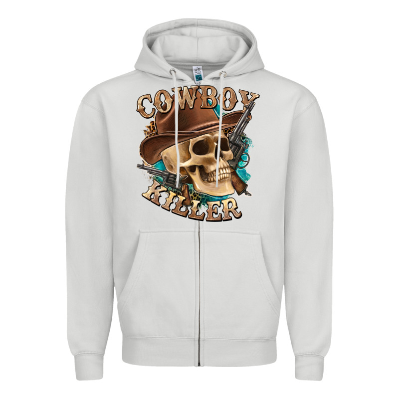Cowboy Killer With Skull Zipper Hoodie by texasbilliewilder | Teevron