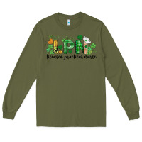 Army Green st. patricks day registered nurse lpn heart Long Sleeve Tee - BarkalooDesign