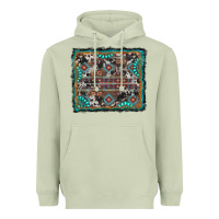 Matcha aztec background with gemstone and cowhide Heavyweight Hoodie - RanaPortraitStore