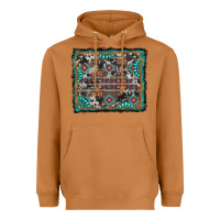 Meerkat aztec background with gemstone and cowhide Heavyweight Hoodie - RanaPortraitStore