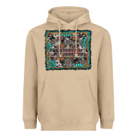 Mushroom aztec background with gemstone and cowhide Heavyweight Hoodie - RanaPortraitStore