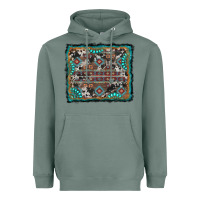Sage aztec background with gemstone and cowhide Heavyweight Hoodie - RanaPortraitStore