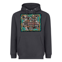 Smoke aztec background with gemstone and cowhide Heavyweight Hoodie - RanaPortraitStore
