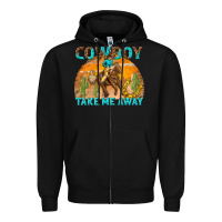 Black cowboy take me away Zipper Hoodie - texasbilliewilder