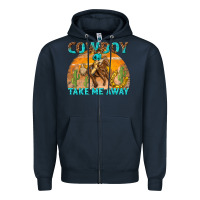 Navy cowboy take me away Zipper Hoodie - texasbilliewilder