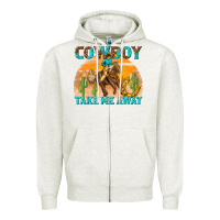 Oatmeal Heather cowboy take me away Zipper Hoodie - texasbilliewilder