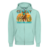 Seafoam cowboy take me away Zipper Hoodie - texasbilliewilder
