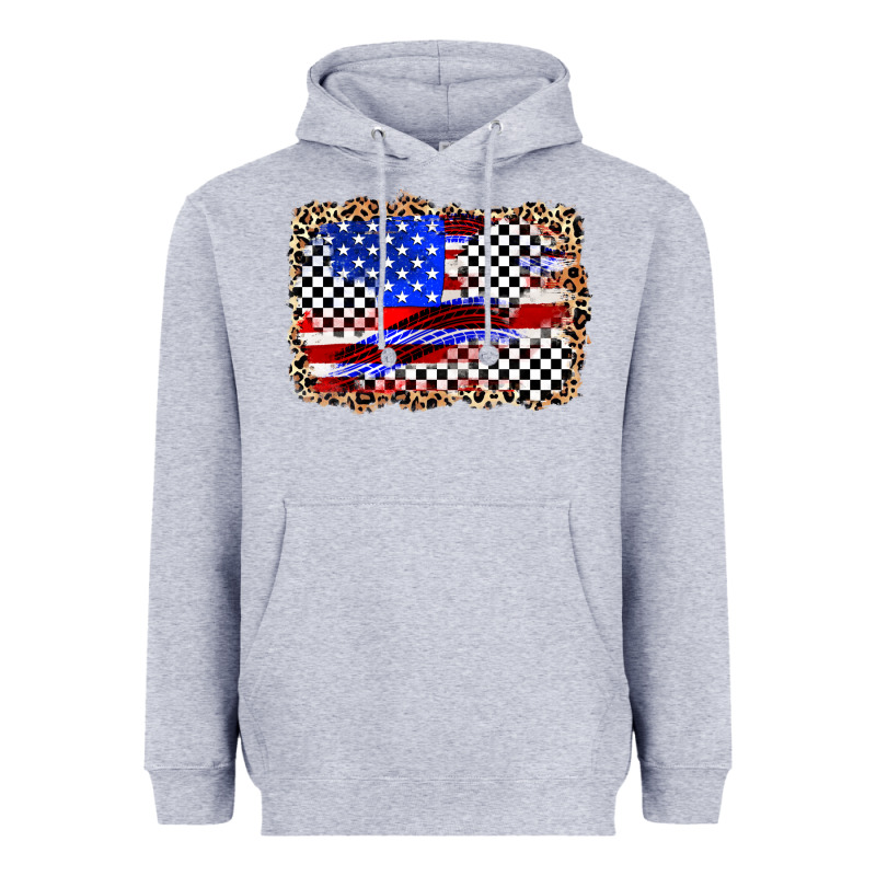 Race American Flag Heavyweight Hoodie by Zillion Design Studio | Teevron