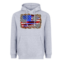 Heather Grey race american flag Heavyweight Hoodie - Zillion Design Studio