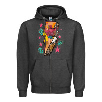 Charcoal Heather cowgirl with lightning bolt Zipper Hoodie - texasbilliewilder