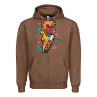 Chestnut cowgirl with lightning bolt Zipper Hoodie - texasbilliewilder