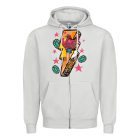 Dove Grey cowgirl with lightning bolt Zipper Hoodie - texasbilliewilder