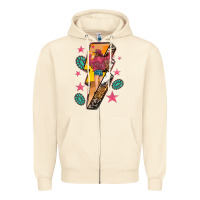 Sandshell cowgirl with lightning bolt Zipper Hoodie - texasbilliewilder