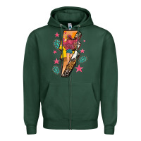 Sports Green cowgirl with lightning bolt Zipper Hoodie - texasbilliewilder