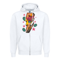 White cowgirl with lightning bolt Zipper Hoodie - texasbilliewilder