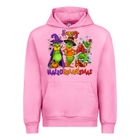 Fuchsia Pink Happy Hallothanksmas Urban Hoodie - NancyCooperArtShop