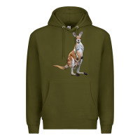 Army Green kangaroo Premium Hoodie - LillyAllenDesigns
