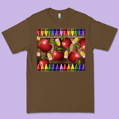 Crayons And Apples Premium Tee Designed By Lillyallendesigns