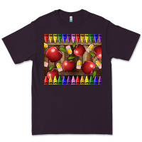 Plum Crayons And Apples Premium Tee - LillyAllenDesigns