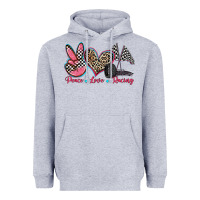 Heather Grey peace love racing Heavyweight Hoodie - Zillion Design Studio