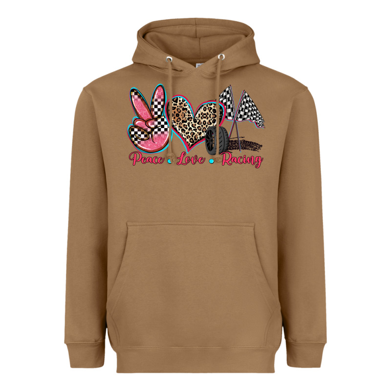 Peace Love Racing Heavyweight Hoodie by Zillion Design Studio | Teevron