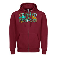 Burgundy created with a purpose Zipper Hoodie - texasbilliewilder