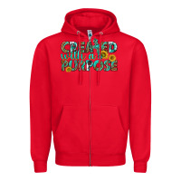 Red created with a purpose Zipper Hoodie - texasbilliewilder