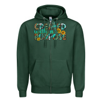Sports Green created with a purpose Zipper Hoodie - texasbilliewilder