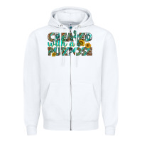 White created with a purpose Zipper Hoodie - texasbilliewilder