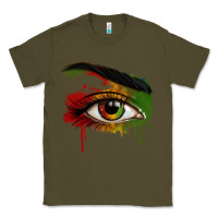 Army Green Watercolor Juneteenth eyes Classic Tee - RanaPortraitStore
