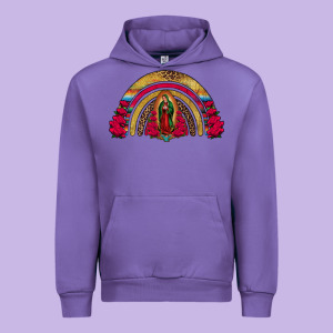 Lady Of Guadalupe Rainbow Urban Hoodie Designed By Jasminsmagicworld