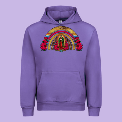 Lady Of Guadalupe Rainbow Urban Hoodie Designed By Jasminsmagicworld