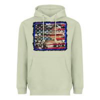 Matcha american flag with cowhide background Heavyweight Hoodie - RanaPortraitStore