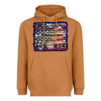 Meerkat american flag with cowhide background Heavyweight Hoodie - RanaPortraitStore