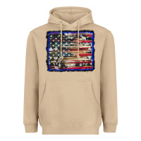 Mushroom american flag with cowhide background Heavyweight Hoodie - RanaPortraitStore