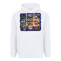 White american flag with cowhide background Heavyweight Hoodie - RanaPortraitStore