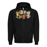Black cute baby safari animals coffee cups Zipper Hoodie - texasbilliewilder