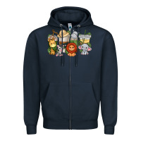Navy cute baby safari animals coffee cups Zipper Hoodie - texasbilliewilder
