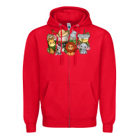 Red cute baby safari animals coffee cups Zipper Hoodie - texasbilliewilder