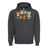 Cute Baby Safari Animals Coffee Cups Zipper Hoodie | Teevron