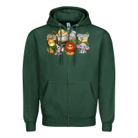 Sports Green cute baby safari animals coffee cups Zipper Hoodie - texasbilliewilder