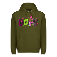 Army Green dope with afro black woman Premium Hoodie - NancyCooperArtShop