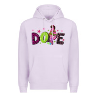 Lilac dope with afro black woman Premium Hoodie - NancyCooperArtShop
