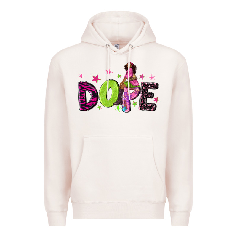 Dope With Afro Black Woman Premium Hoodie by NancyCooperArtShop | Teevron