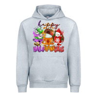 Heather Grey Happy Hallothanksmas coffee cups Urban Hoodie - NancyCooperArtShop