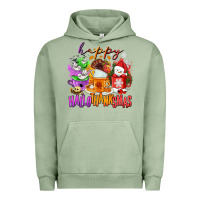 Pigment Oil Green Happy Hallothanksmas coffee cups Urban Hoodie - NancyCooperArtShop